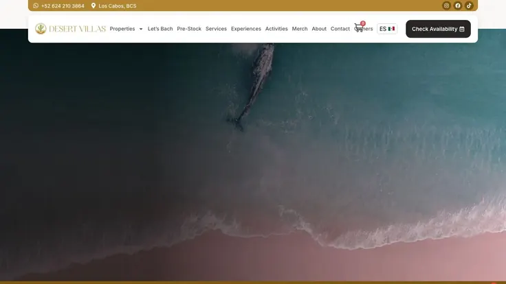 Sitio web de Desert Villas Los Cabos hecho por Ad Center