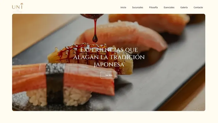 Sitio web de Uni by Batta Sushi hecho por Ad Center